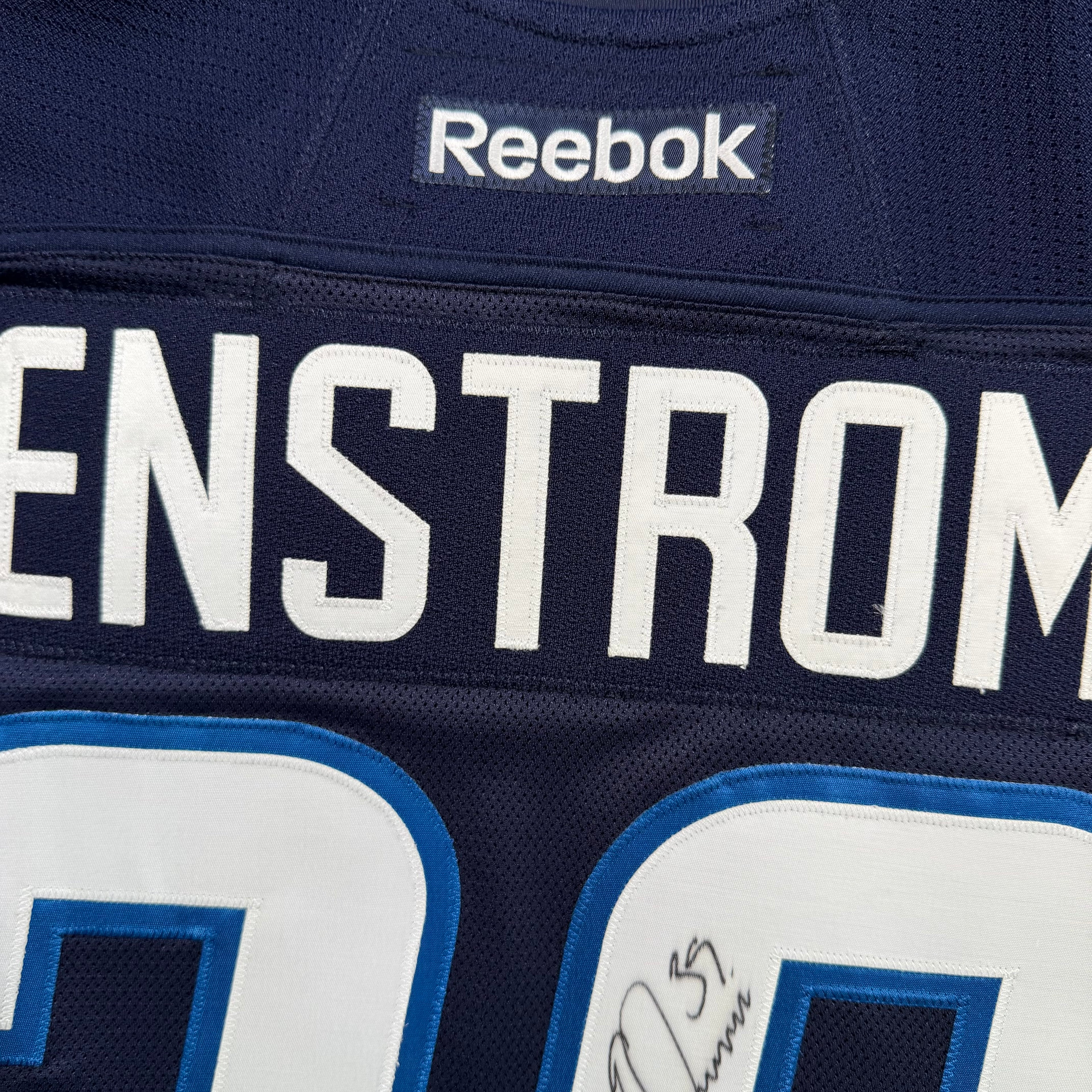 Tobias Enstrom Winnipeg Jets Signed MIC Reebok Authentic NHL Jersey - 52/Large