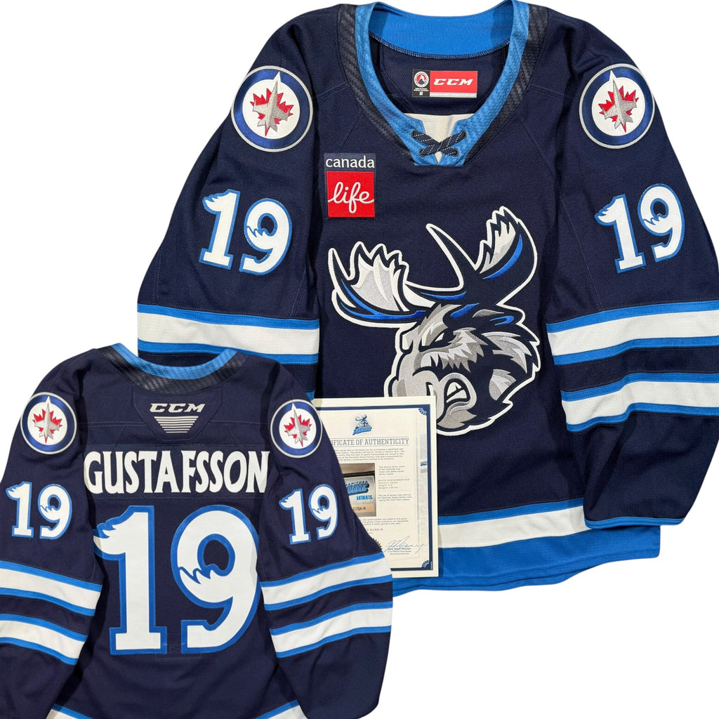 David Gustafsson Manitoba Moose 2023/24 Game Issued CCM AHL Jersey COA