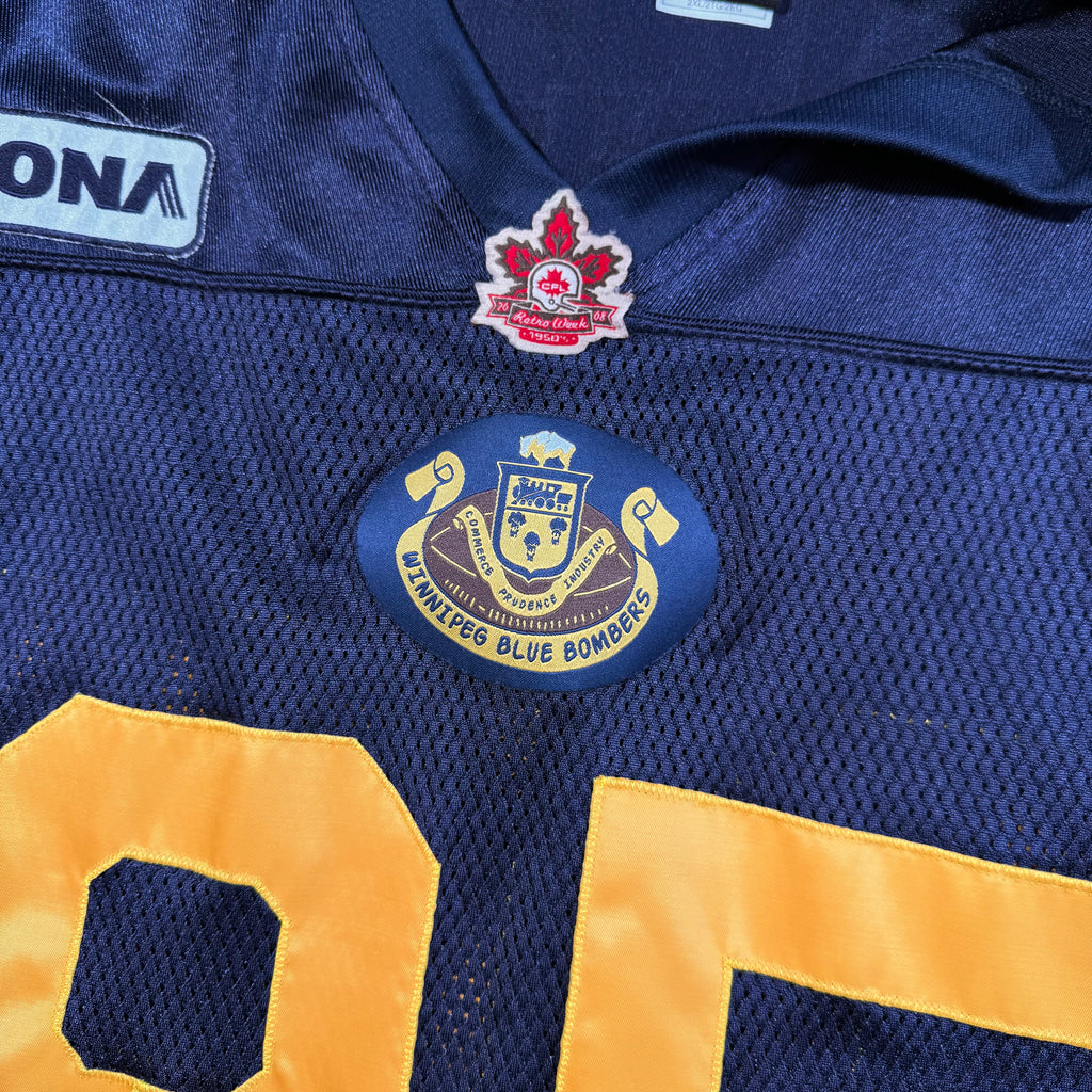 Milt Stegall Winnipeg Blue Bombers 50’s Throwback Reebok CFL Jersey Size XXL