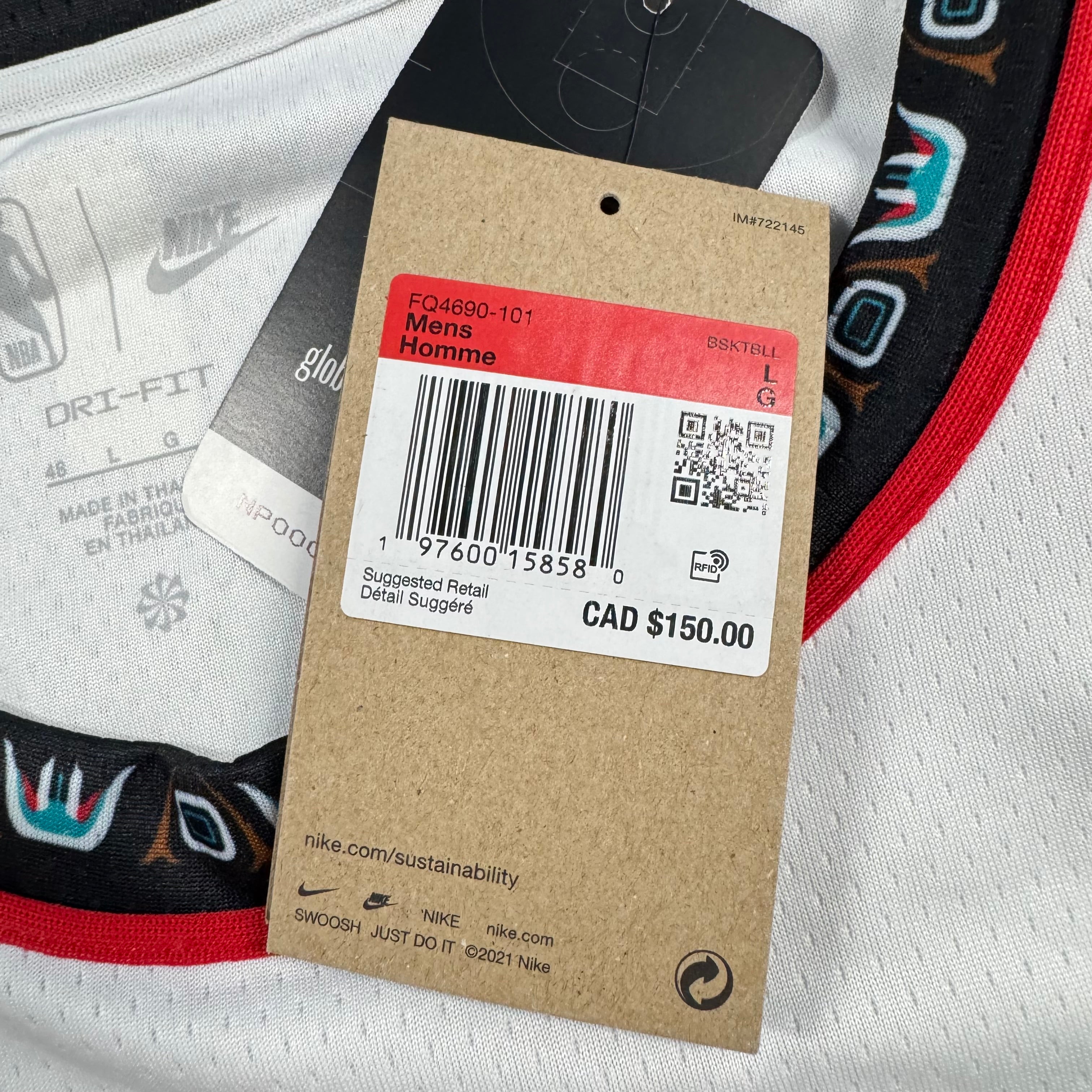 Ja Morant Memphis Grizzlies Classic Edition Nike NBA Jersey Size Large NEW