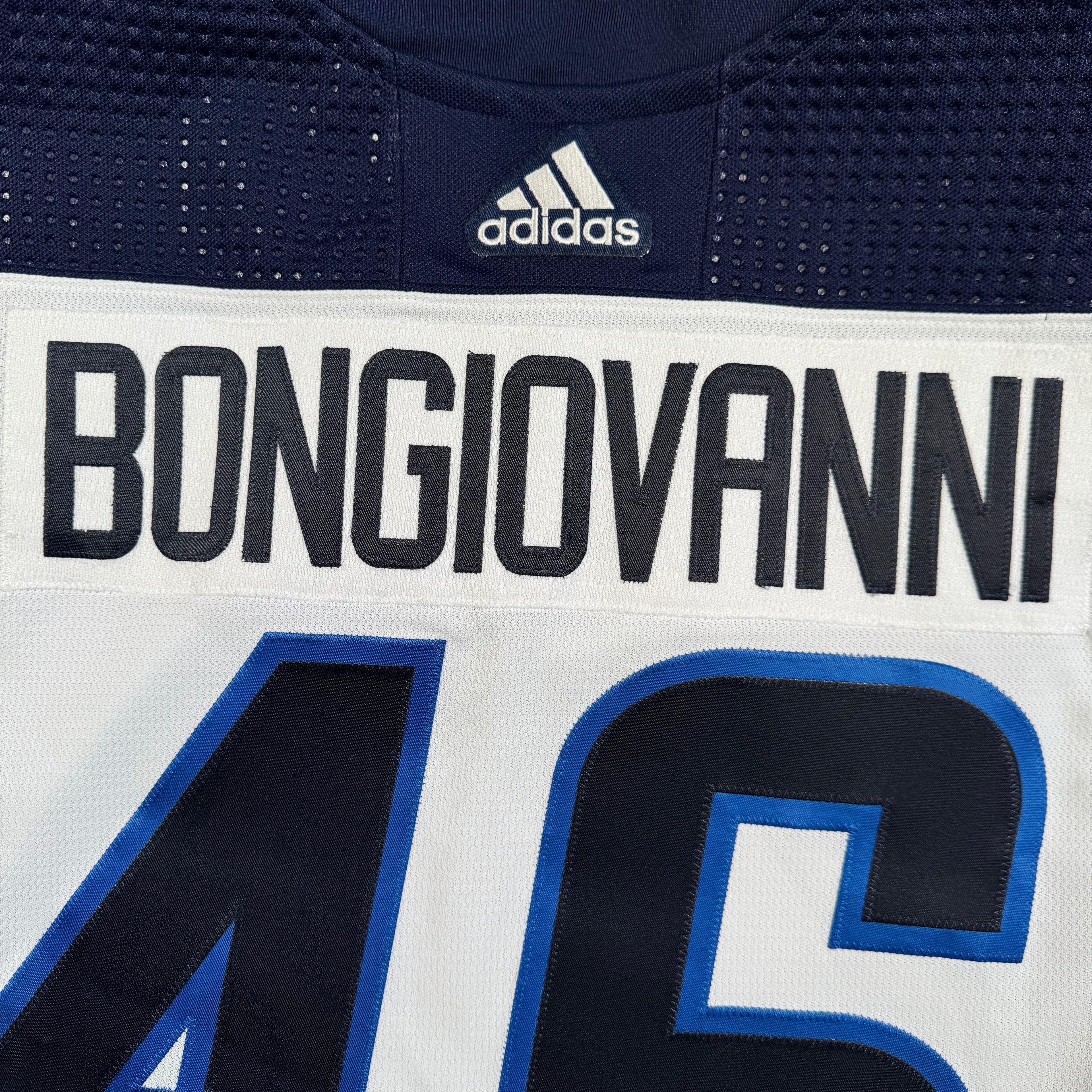Wyatt Bongiovanni Winnipeg Jets 2023/24 Pre Season Game Worn NHL Adidas Jersey