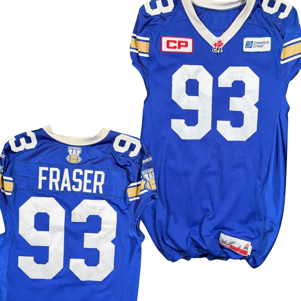 Kashawn Fraser Winnipeg Blue Bombers 2014 Game Worn Reebok CFL Jersey