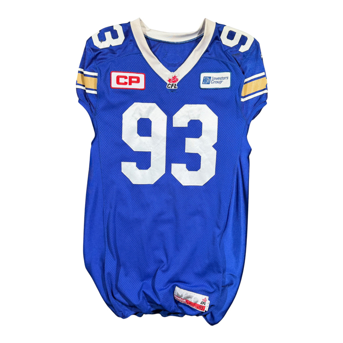 Kashawn Fraser Winnipeg Blue Bombers 2014 Game Worn Reebok CFL Jersey
