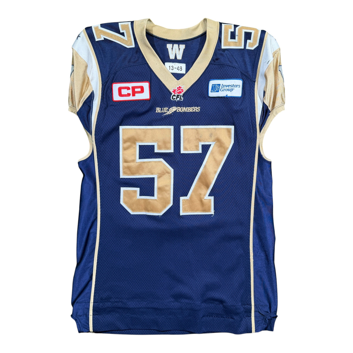 Devin Tyler Winnipeg Blue Bombers 2014 Game Worn CFL Jersey