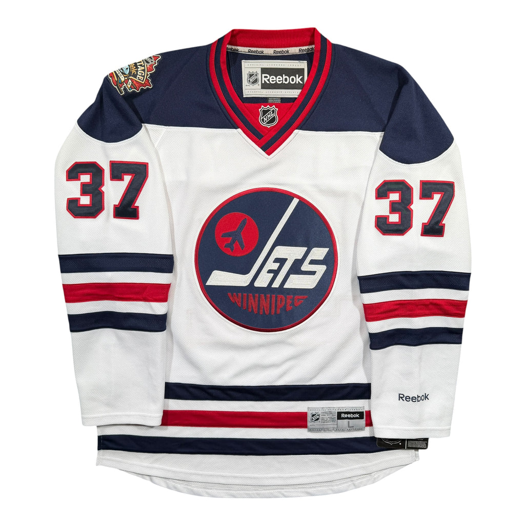 Connor Hellebuyck Winnipeg Jets 2016 Heritage Classic Signed Reebok NHL Jersey - Large