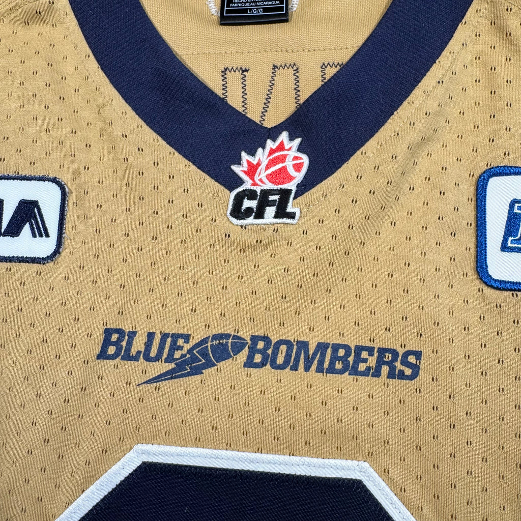 Jovon Johnson Winnipeg Blue Bombers Signed Reebok CFL Jersey Size Large