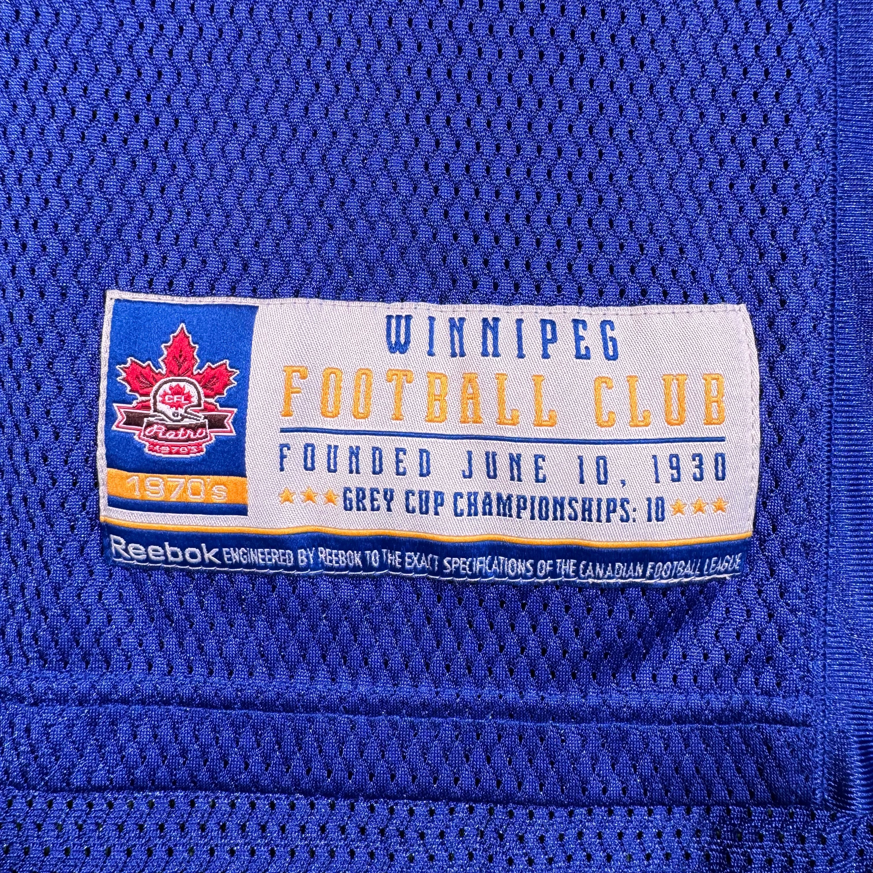 Doug Brown Winnipeg Blue Bombers Vintage 70’s Throwback CFL Reebok Jersey Size Small