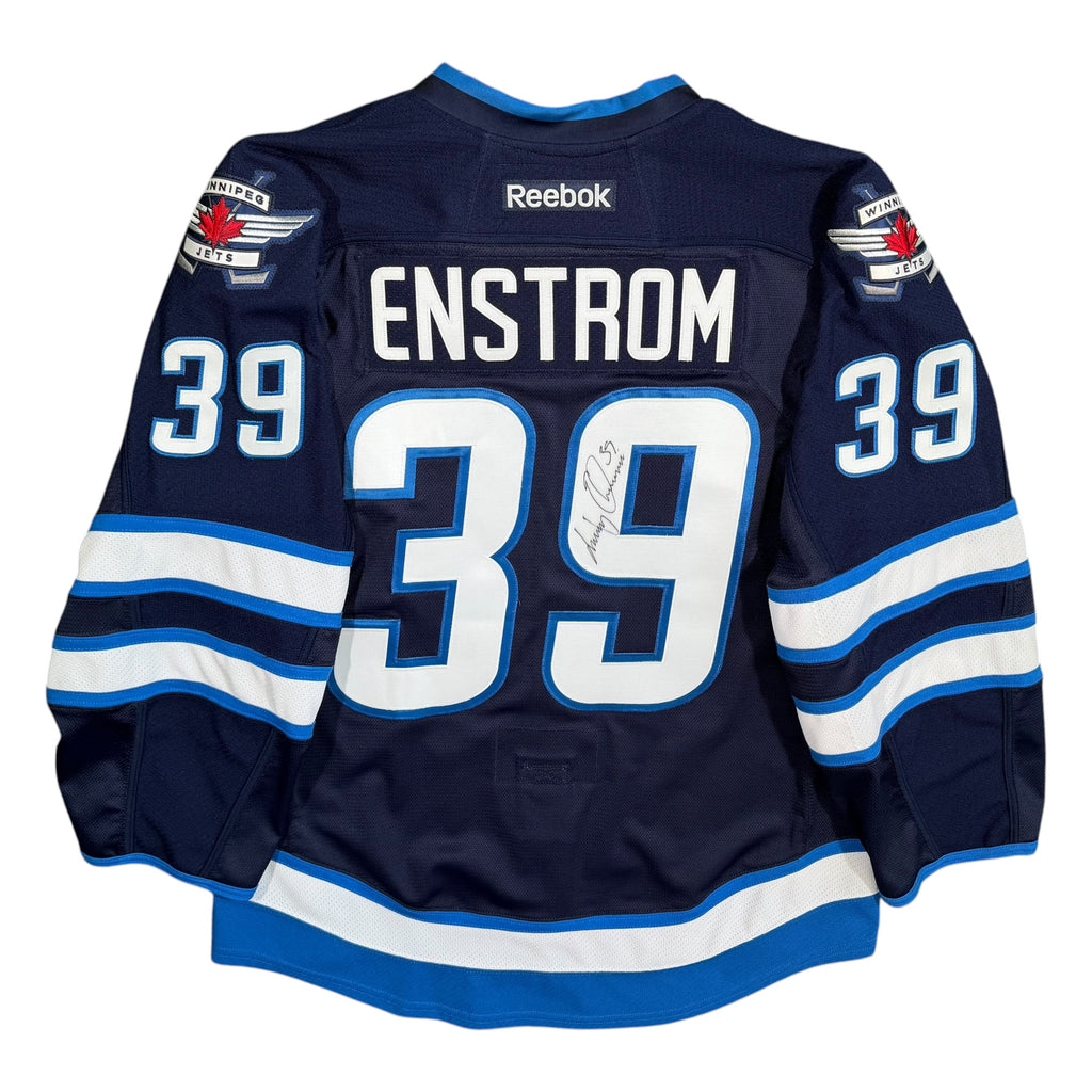 Tobias Enstrom Winnipeg Jets Signed MIC Reebok Authentic NHL Jersey - 52/Large