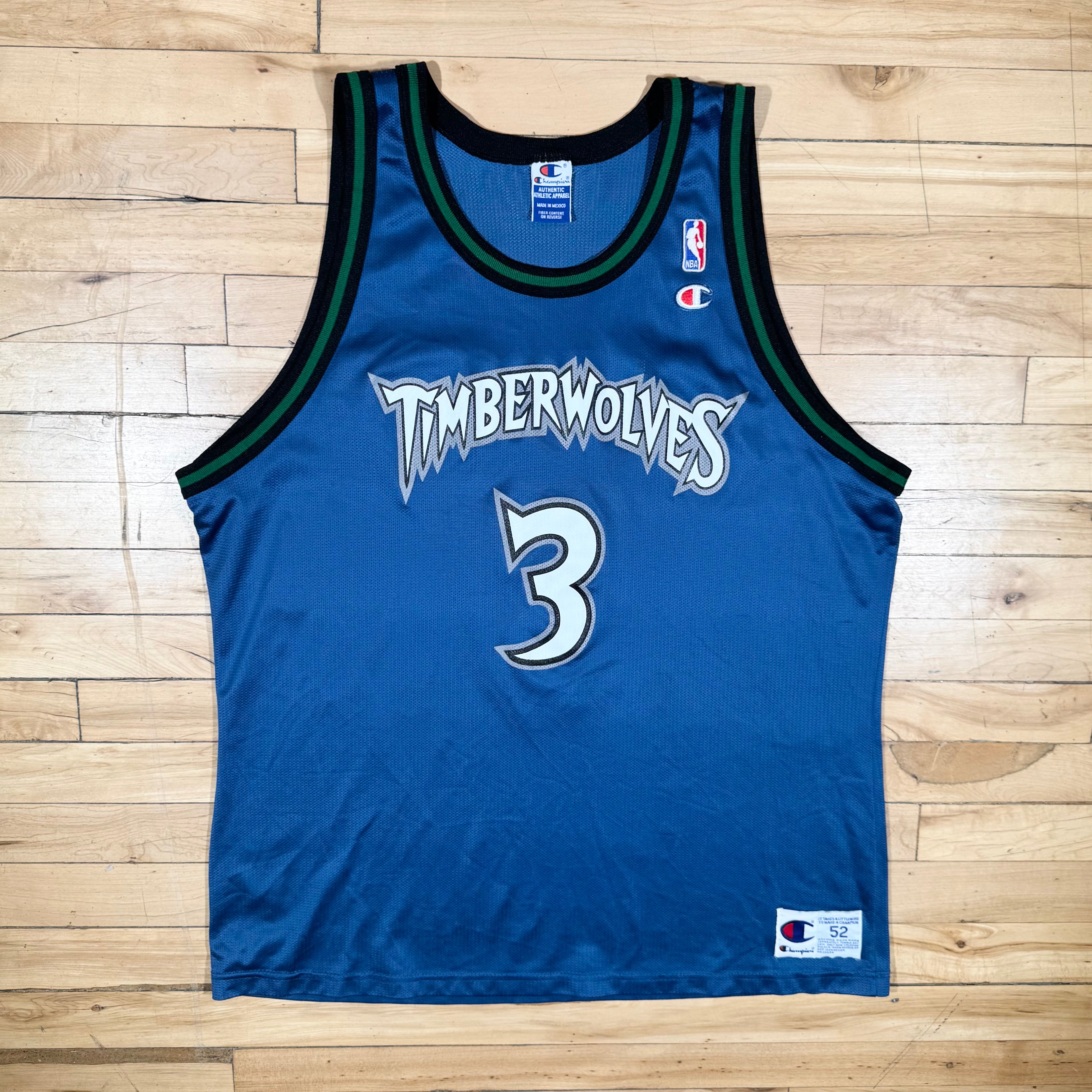 Stephon Marbury Minnesota Timberwolves Vintage Champion NBA Jersey Size 52 XXL