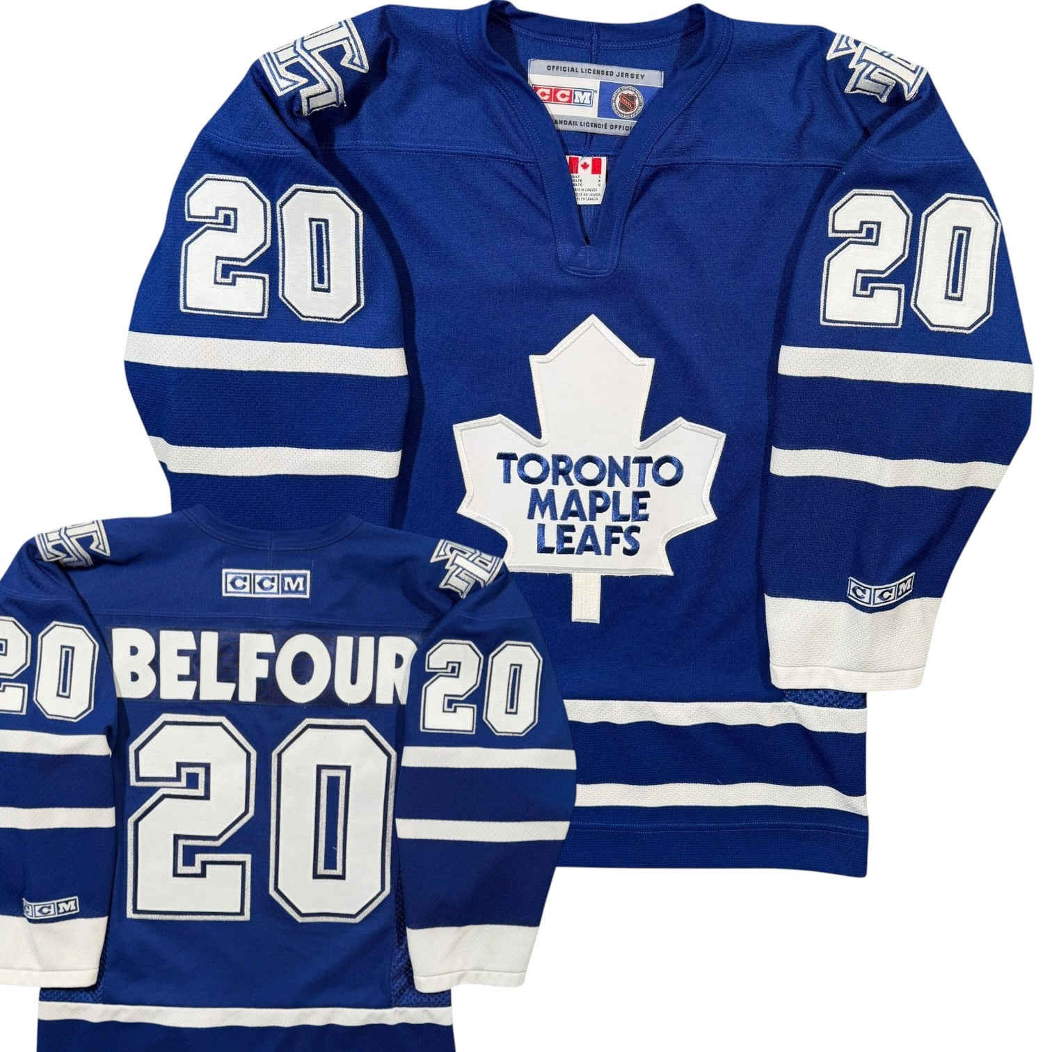 Ed Belfour Toronto Maple Leafs Vintage CCM NHL Jersey - Small